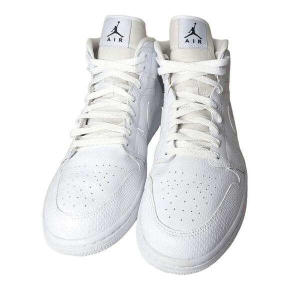 NIKE Air Jordan 1 Mid 'White Snakeskin" Size 10.5 - Picture 5 of 10